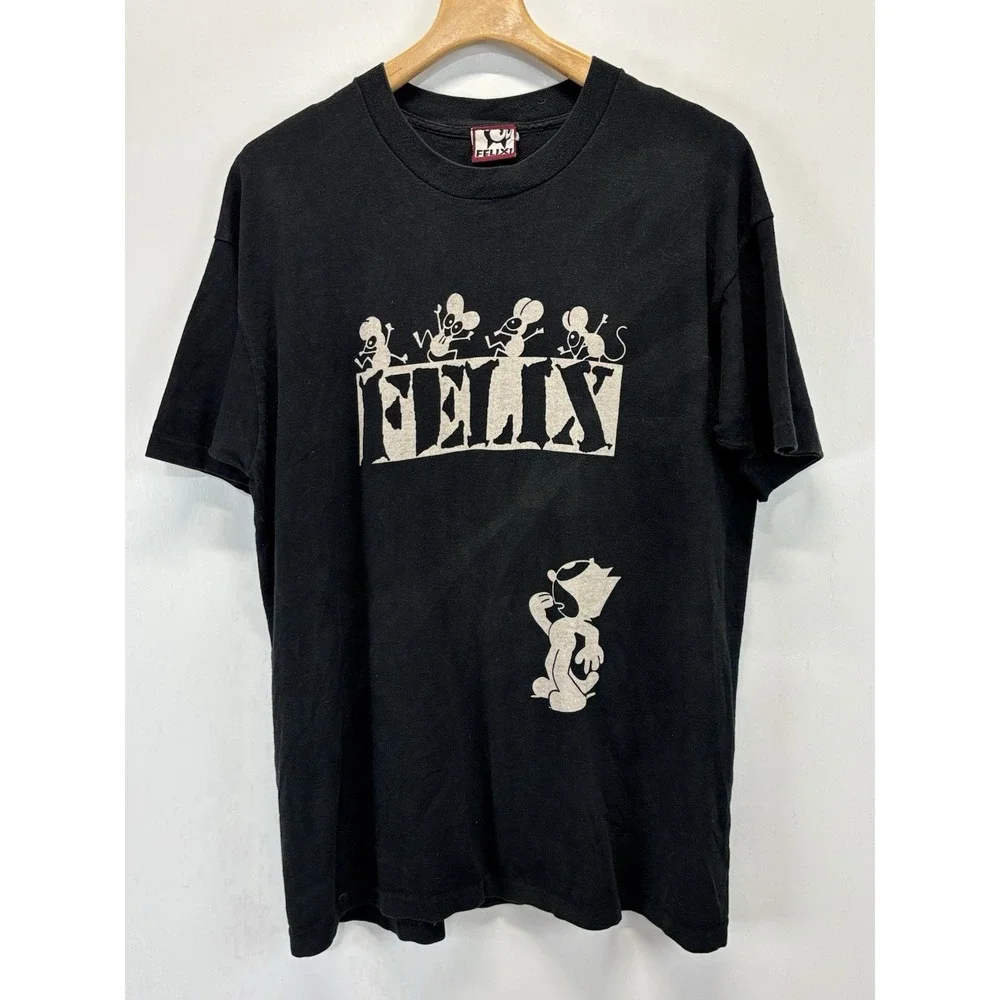 Vtg 90s Felix The Cat Box Logo Tshirt Adult 45